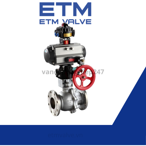 Van bi mặt bích điều khiển khí nén DN80