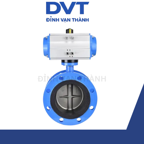 Van bướm mặt bích điều khiển khí nén DN80