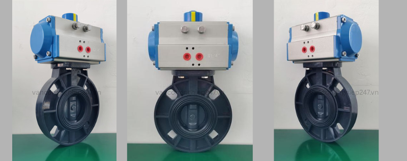 Van bướm nhựa điều khiển khí nén DN100