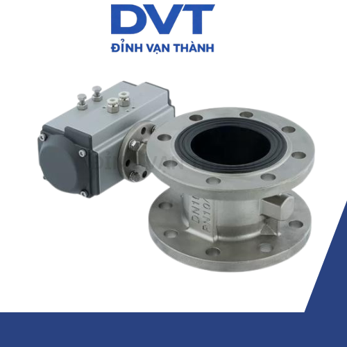 Van bướm inox mặt bích khí nén DN100