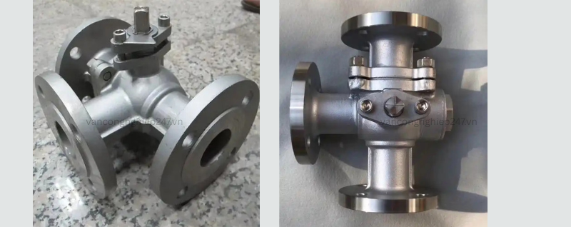 Van bi 3 ngã inox mặt bích DN80