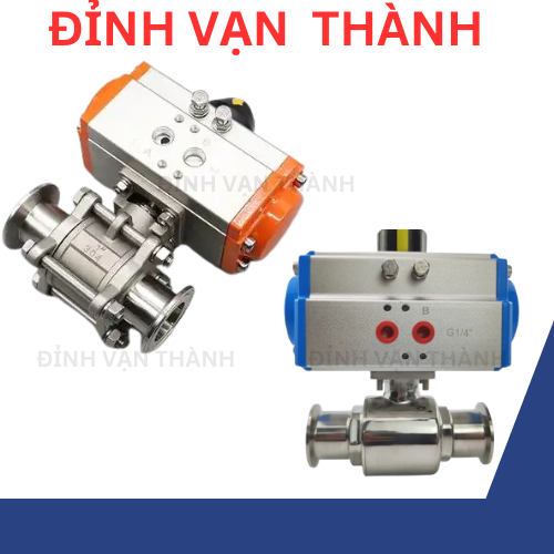 Van bi inox vi sinh điều khiển khí nén clamp DN38