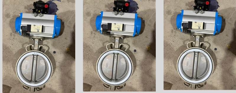 Van bướm inox khi nén DN200