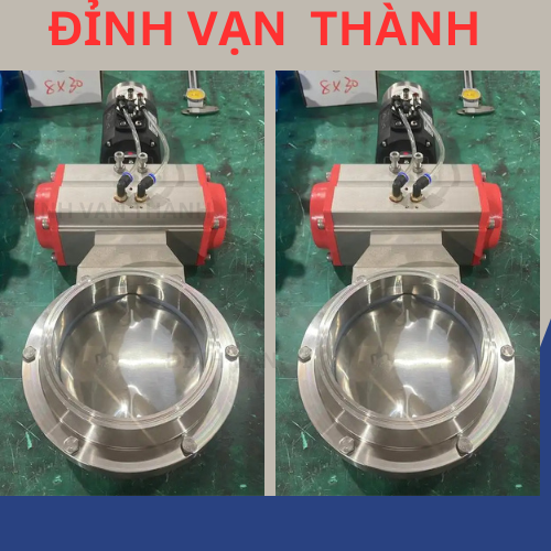 Van bướm inox vi sinh điều khiển khí nén DN200