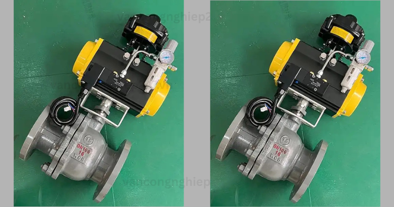 Van bi thép điều khiển khí nén DN100