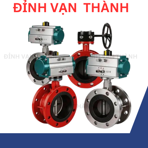 Van bướm mặt bích điều khiển khí nén DN150